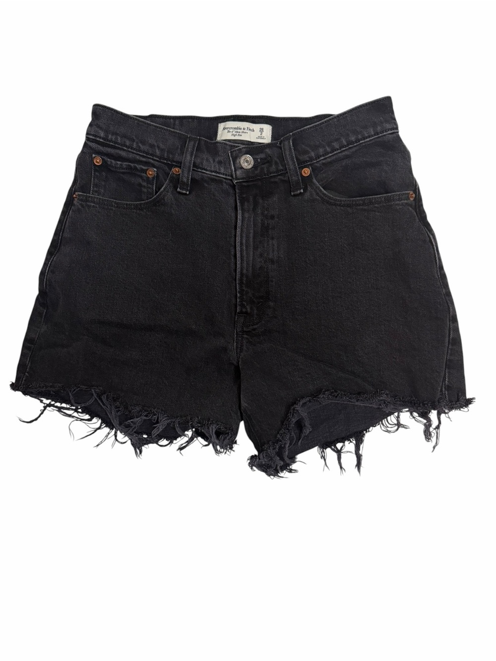 Abercrombie & Fitch Curve Love Mom Shorts 4” Black High Rise 26
